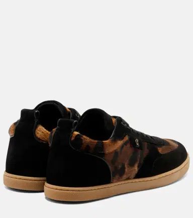 Christian Louboutin Suede-trimmed calf hair sneakers | Thumbnail 2 Christian Louboutin Suede-trimmed calf hair sneakers | Thumbnail 2