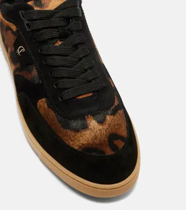 Christian Louboutin Suede-trimmed calf hair sneakers | Thumbnail 3 Christian Louboutin Suede-trimmed calf hair sneakers | Thumbnail 3