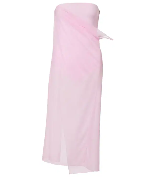 Courreges Courrèges Draped sheer jersey crêpe midi dress