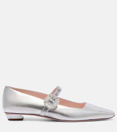 Roger Vivier Belle Vivier 25 metallic leather ballet flats | Thumbnail 2