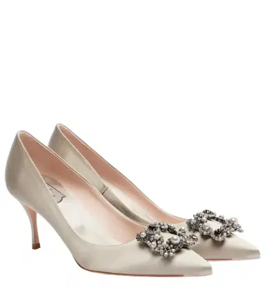 Roger Vivier Efflorescence 65 embellished satin pumps | Thumbnail 1 Roger Vivier Efflorescence 65 embellished satin pumps | Thumbnail 1