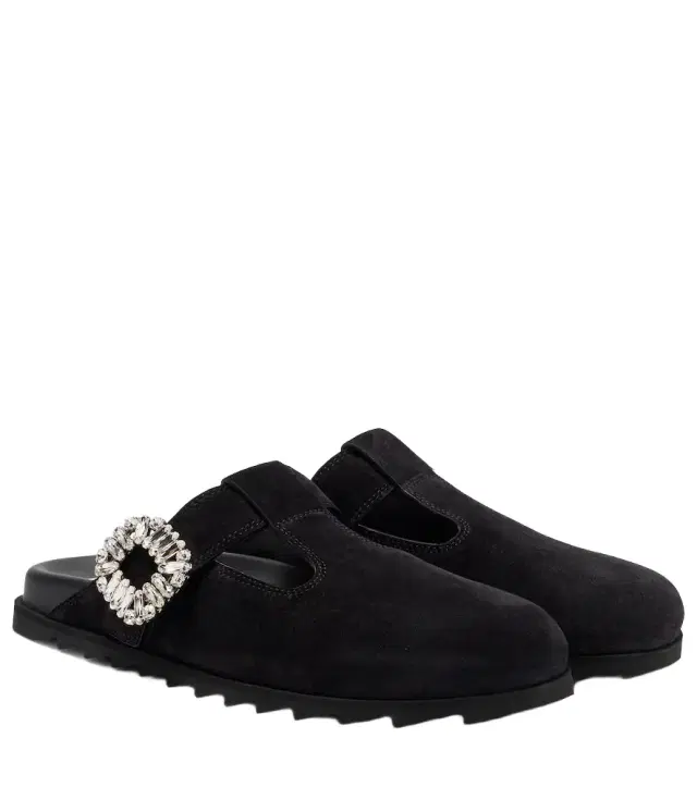 Roger Vivier Slidy Viv' suede mules