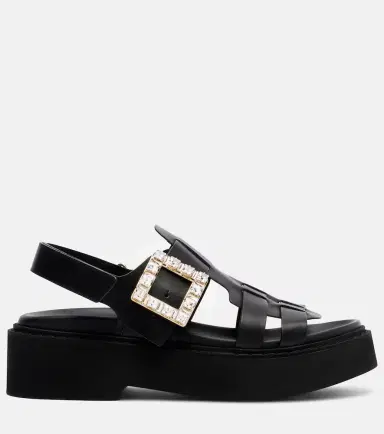 Roger Vivier Viv' Rangers leather platform sandals | Thumbnail 3 Roger Vivier Viv' Rangers leather platform sandals | Thumbnail 3