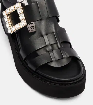 Roger Vivier Viv' Rangers leather platform sandals | Thumbnail 4 Roger Vivier Viv' Rangers leather platform sandals | Thumbnail 4