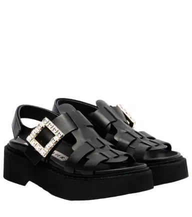 Roger Vivier Viv' Rangers leather platform sandals | Thumbnail 1 Roger Vivier Viv' Rangers leather platform sandals | Thumbnail 1