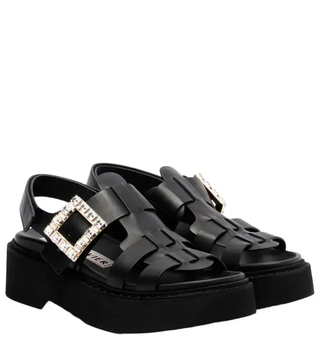 Roger Vivier Viv' Rangers leather platform sandals