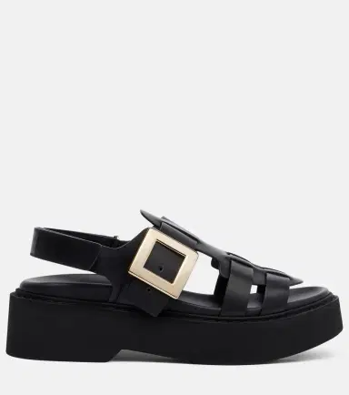 Roger Vivier Viv' Rangers leather platform sandals | Thumbnail 3 Roger Vivier Viv' Rangers leather platform sandals | Thumbnail 3