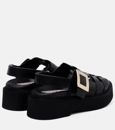 Roger Vivier Viv' Rangers leather platform sandals | Thumbnail 4 Roger Vivier Viv' Rangers leather platform sandals | Thumbnail 4