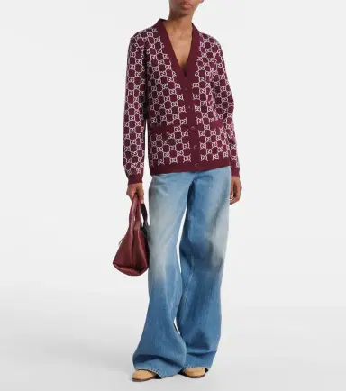 Gucci GG reversible wool-blend jacquard cardigan | Thumbnail 2