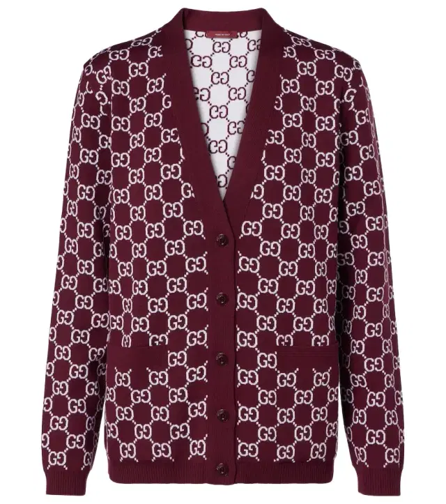 GG reversible wool-blend jacquard cardigan