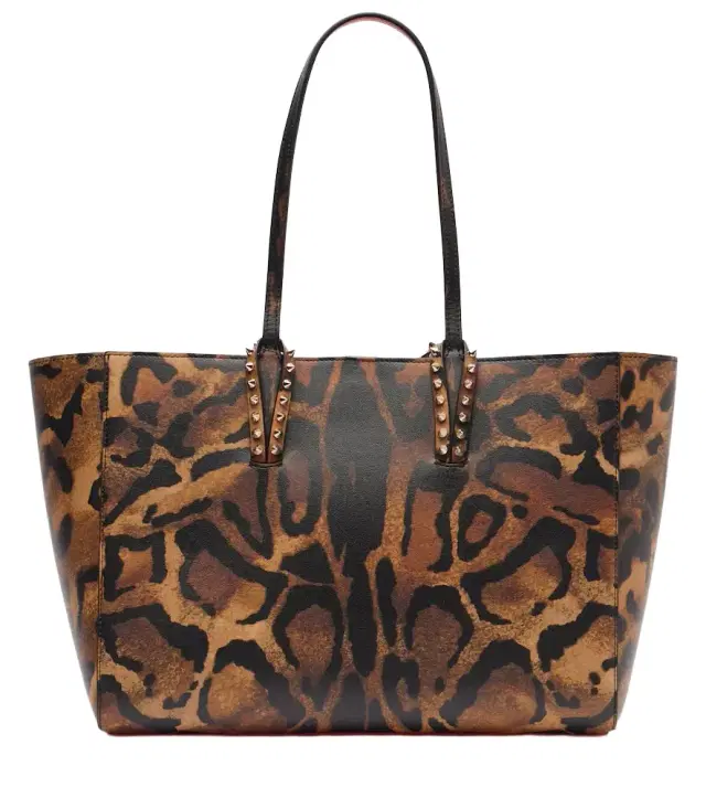 Leopard-print leather shopper