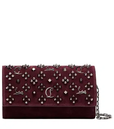 Christian Louboutin Paloma studded suede wallet on chain | Thumbnail 1 Christian Louboutin Paloma studded suede wallet on chain | Thumbnail 1