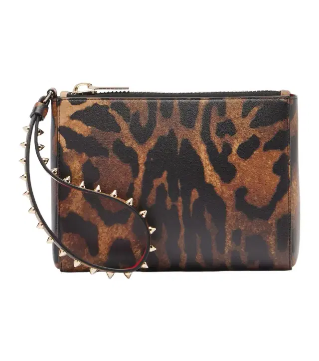 Christian Louboutin Cabata Small leopard-print leather pouch