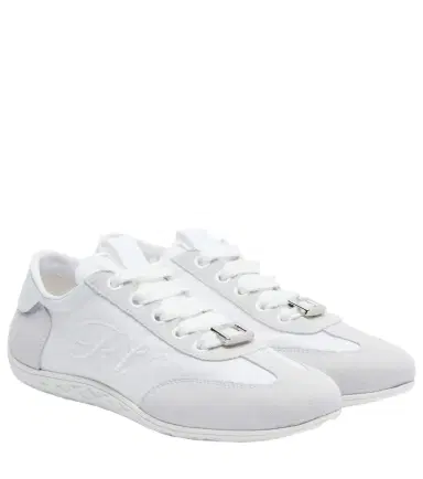 Roger Vivier Viv Low suede-trimmed sneakers | Thumbnail 1 Roger Vivier Viv Low suede-trimmed sneakers | Thumbnail 1