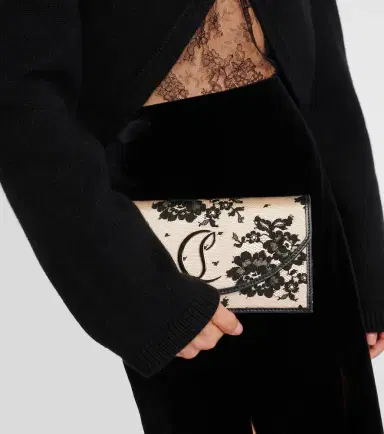 Christian Louboutin Loubi54 Small lace clutch | Thumbnail 6