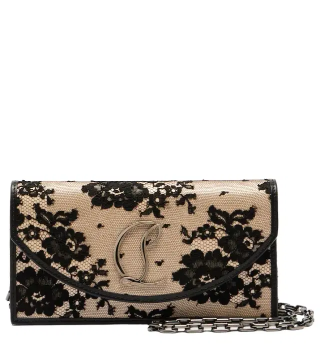 Christian Louboutin Loubi54 Small lace clutch