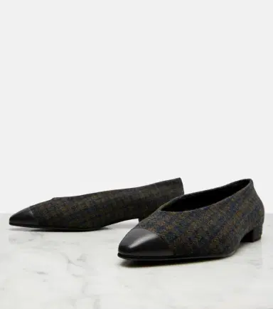 Loro Piana Rebecca leather-trimmed tweed ballet flats | Thumbnail 2 Loro Piana Rebecca leather-trimmed tweed ballet flats | Thumbnail 2