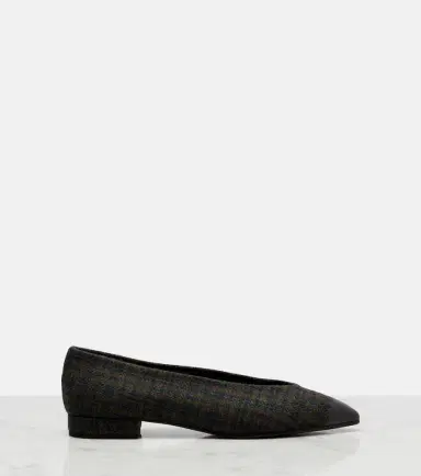 Loro Piana Rebecca leather-trimmed tweed ballet flats | Thumbnail 4 Loro Piana Rebecca leather-trimmed tweed ballet flats | Thumbnail 4
