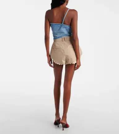 Magda Butrym Draped one-shoulder denim top | Thumbnail 5
