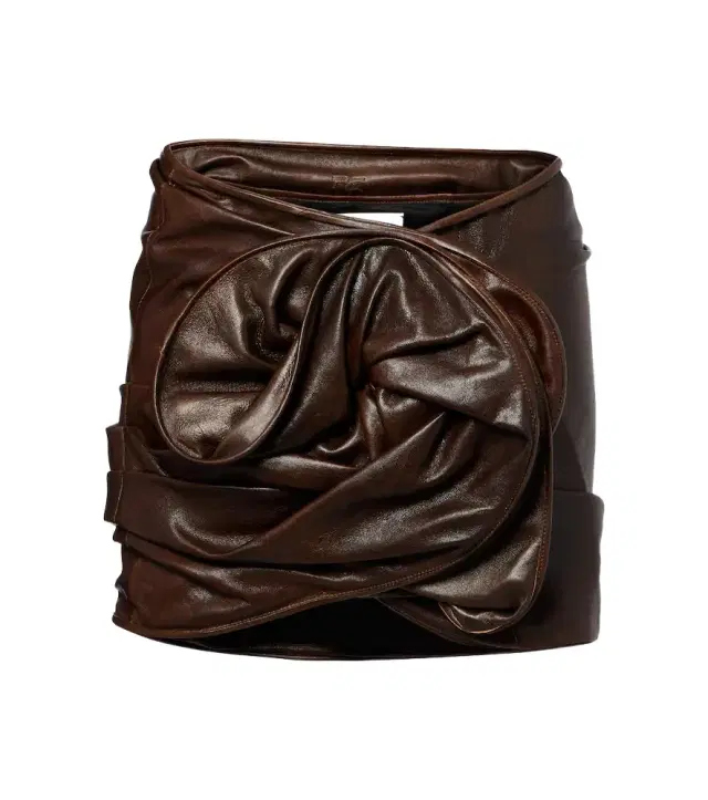Magda Butrym Gathered leather miniskirt