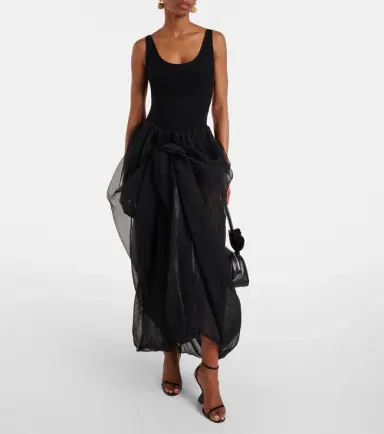 Magda Butrym Ruffled silk tulle maxi skirt | Thumbnail 2