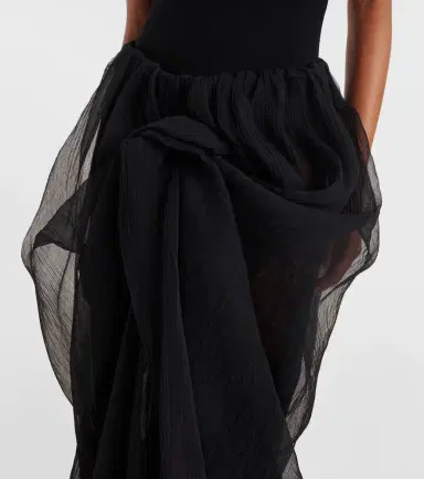 Magda Butrym Ruffled silk tulle maxi skirt | Thumbnail 3