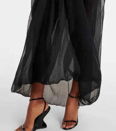 Magda Butrym Ruffled silk tulle maxi skirt | Thumbnail 4