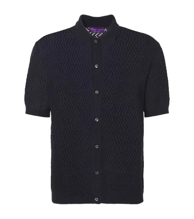Ralph Lauren Purple Label Chevron cotton polo shirt