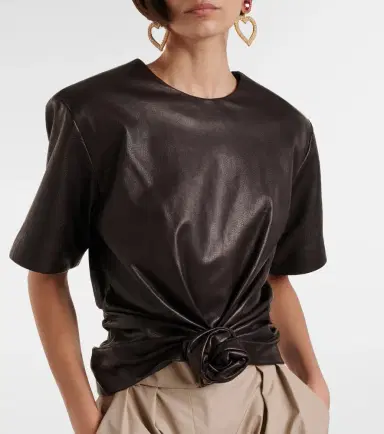Magda Butrym Knot-detail leather T-shirt | Thumbnail 4
