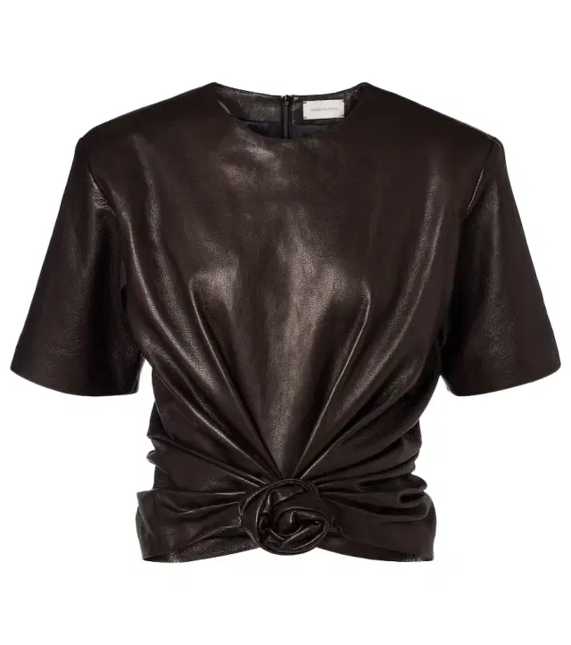 Magda Butrym Knot-detail leather T-shirt