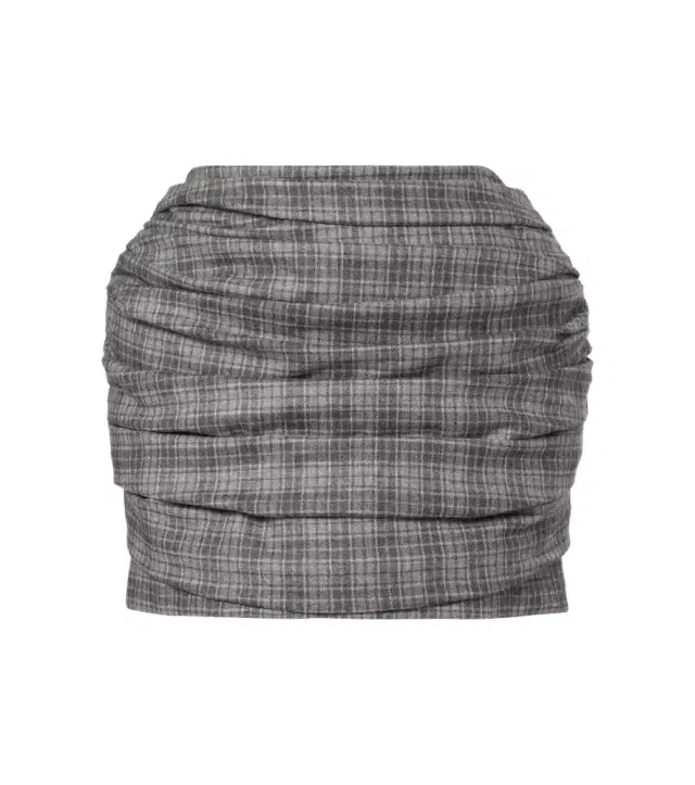 Magda Butrym Checked wool and cashmere miniskirt