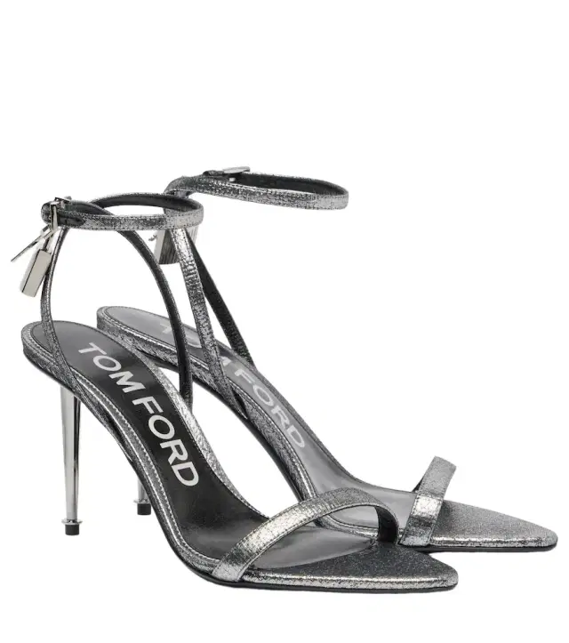 Tom Ford Padlock 85 metallic sandals