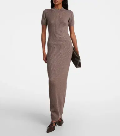 Brunello Cucinelli Ribbed-knit cashmere-blend maxi dress | Thumbnail 4