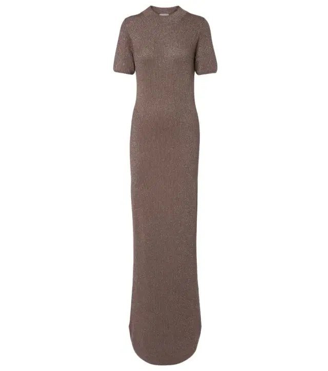Brunello Cucinelli Ribbed-knit cashmere-blend maxi dress