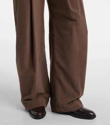Brunello Cucinelli Pleated high-rise cotton wide-leg pants | Thumbnail 4