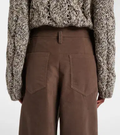 Brunello Cucinelli Pleated high-rise cotton wide-leg pants | Thumbnail 5