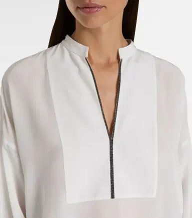 Brunello Cucinelli Monili silk blouse | Thumbnail 4