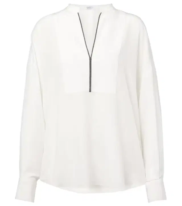 Brunello Cucinelli Monili silk blouse