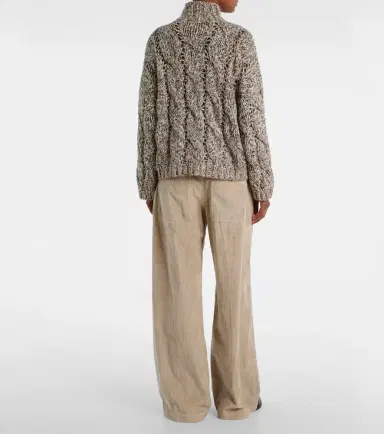 Brunello Cucinelli Cable-knit wool and cashmere turtleneck sweater | Thumbnail 5