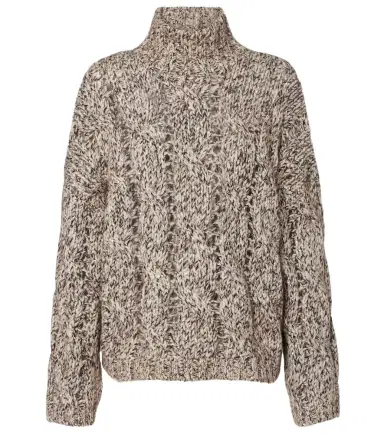 Brunello Cucinelli Cable-knit wool and cashmere turtleneck sweater | Thumbnail 1
