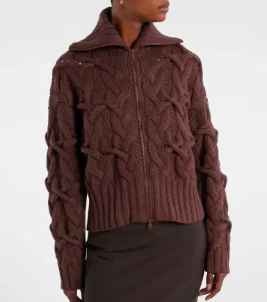 Brunello Cucinelli Cable-knit cashmere zip-up cardigan | Thumbnail 6