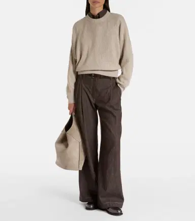 Brunello Cucinelli Ribbed-knit cashmere-blend sweater | Thumbnail 2