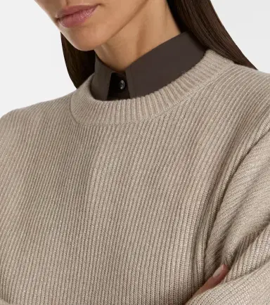 Brunello Cucinelli Ribbed-knit cashmere-blend sweater | Thumbnail 4