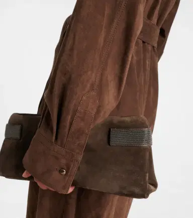 Brunello Cucinelli Monili belted suede shirt dress | Thumbnail 4