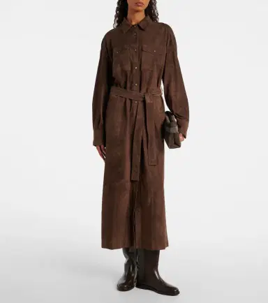 Brunello Cucinelli Monili belted suede shirt dress | Thumbnail 6