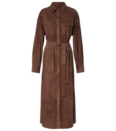 Brunello Cucinelli Monili belted suede shirt dress | Thumbnail 1