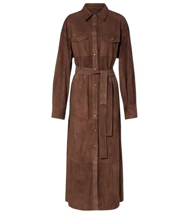 Brunello Cucinelli Monili belted suede shirt dress