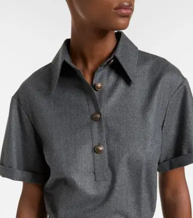 Brunello Cucinelli Virgin wool shirt dress | Thumbnail 3