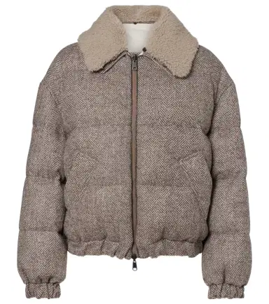 Brunello Cucinelli Wool-blend down jacket | Thumbnail 1 Brunello Cucinelli Wool-blend down jacket | Thumbnail 1