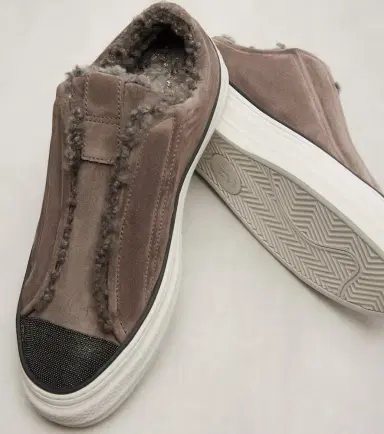 Brunello Cucinelli Monili suede slip-on shoes | Thumbnail 4 Brunello Cucinelli Monili suede slip-on shoes | Thumbnail 4